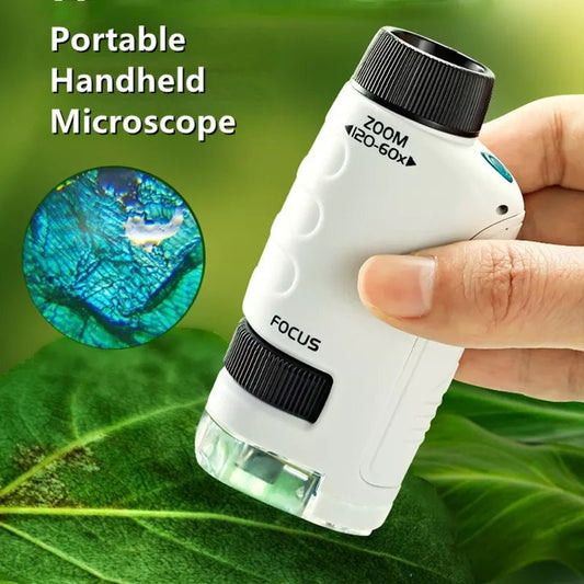 60-120x Educational Pocket LED Microscope Kit