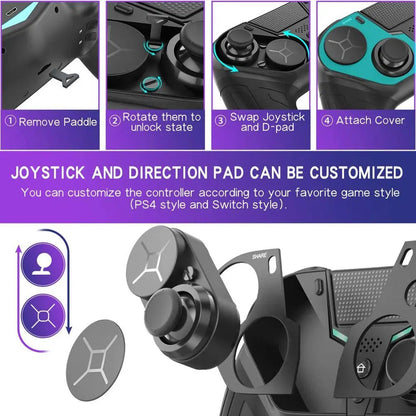 Wireless Joystick Controller with Customizable Direction Pad PS4 PS3 PC Mobile TV